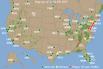 National Airport Delays Map