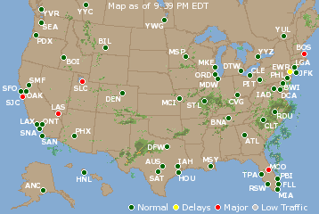 National Airport Delays Map