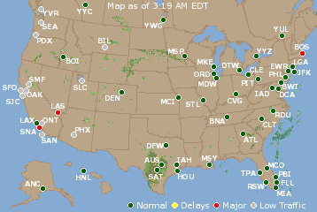 National Airport Delays Map