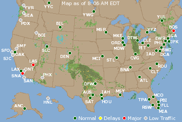 National Airport Delays Map