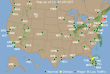 National Airport Delays Map