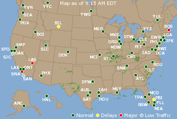National Airport Delays Map