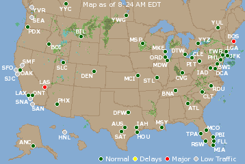 National Airport Delays Map