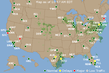 National Airport Delays Map