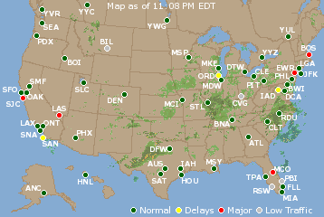 National Airport Delays Map