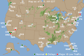 National Airport Delays Map