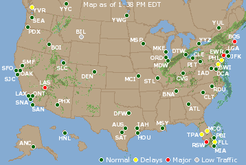 National Airport Delays Map