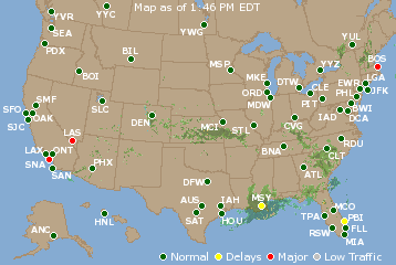National Airport Delays Map