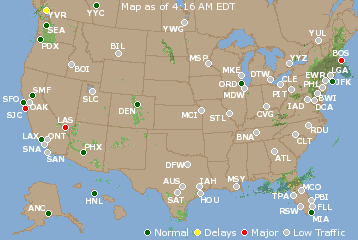 National Airport Delays Map