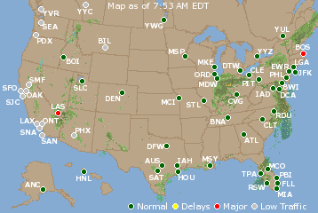 National Airport Delays Map