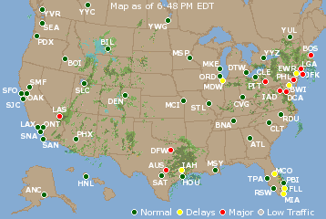 National Airport Delays Map