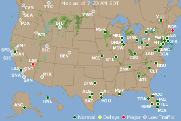 National Airport Delays Map