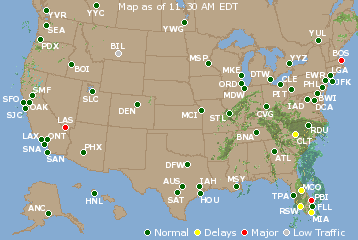 National Airport Delays Map