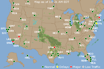National Airport Delays Map