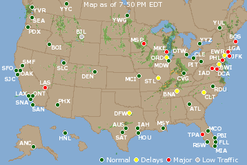 National Airport Delays Map