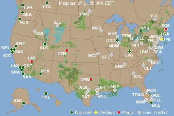 National Airport Delays Map