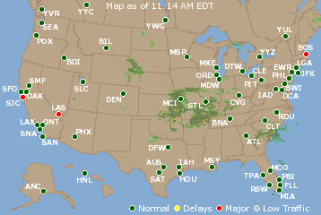 National Airport Delays Map