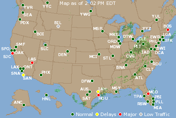 National Airport Delays Map