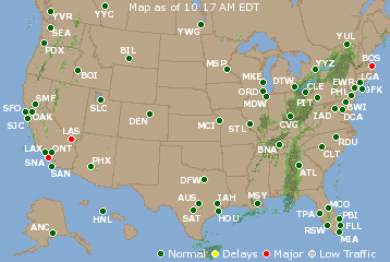 National Airport Delays Map