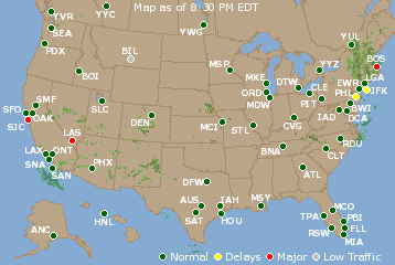 National Airport Delays Map