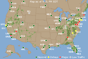 National Airport Delays Map