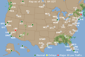 National Airport Delays Map