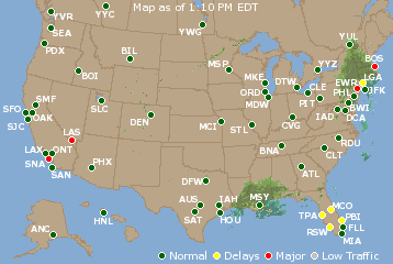 National Airport Delays Map