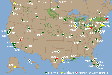 National Airport Delays Map