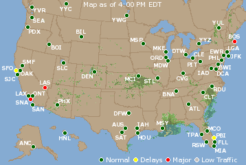 National Airport Delays Map