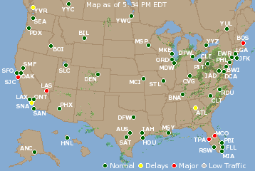 National Airport Delays Map