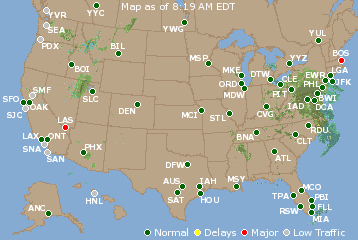 National Airport Delays Map