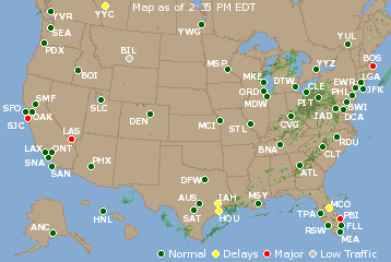 National Airport Delays Map