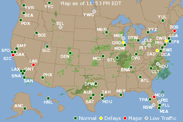 National Airport Delays Map