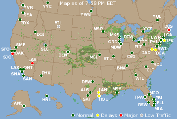 National Airport Delays Map