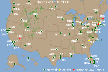 National Airport Delays Map