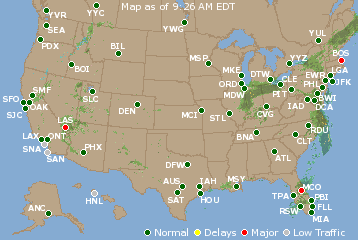National Airport Delays Map