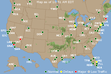 National Airport Delays Map