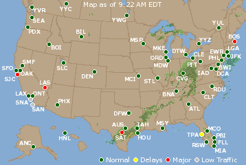 National Airport Delays Map