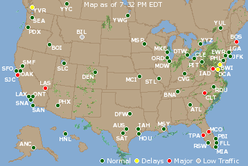 National Airport Delays Map