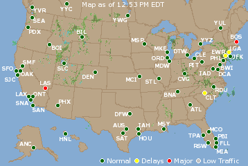 National Airport Delays Map