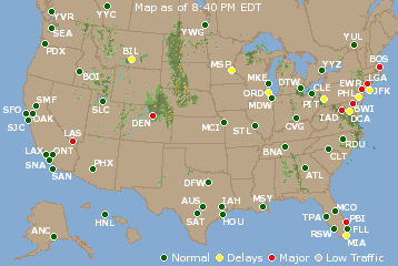 National Airport Delays Map