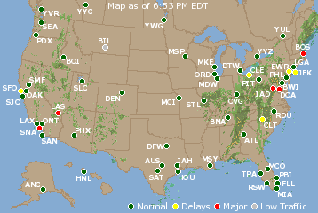 National Airport Delays Map