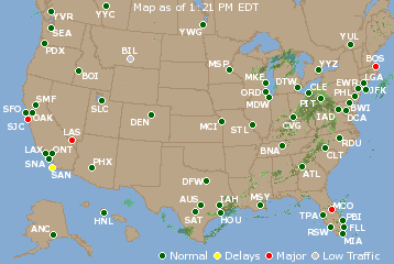 National Airport Delays Map