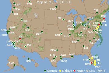 National Airport Delays Map