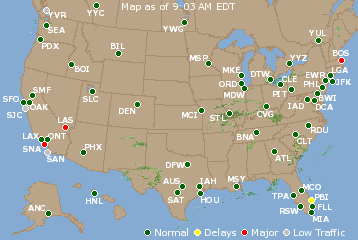 National Airport Delays Map