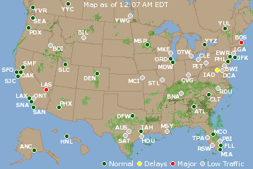 National Airport Delays Map