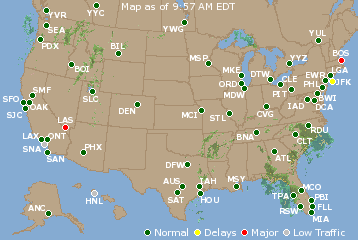National Airport Delays Map