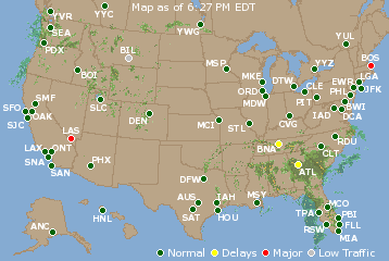 National Airport Delays Map