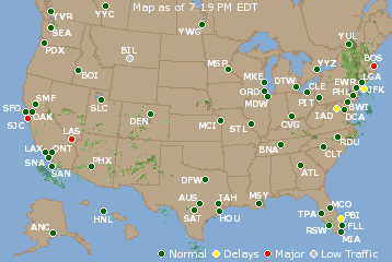 National Airport Delays Map