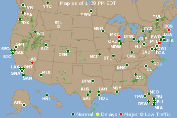 National Airport Delays Map